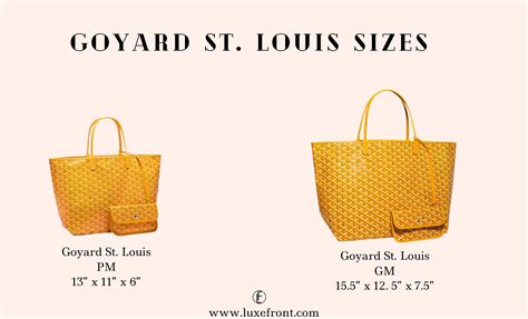 st louis tote goyard price|goyard tote bag size comparison.